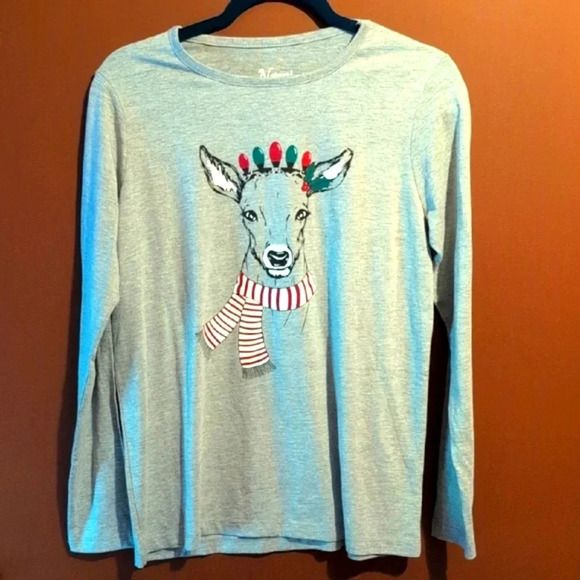 Natural Reflections - Doe Reindeer Holiday Long Sleeve T-Shirt - Picture 2 of 5